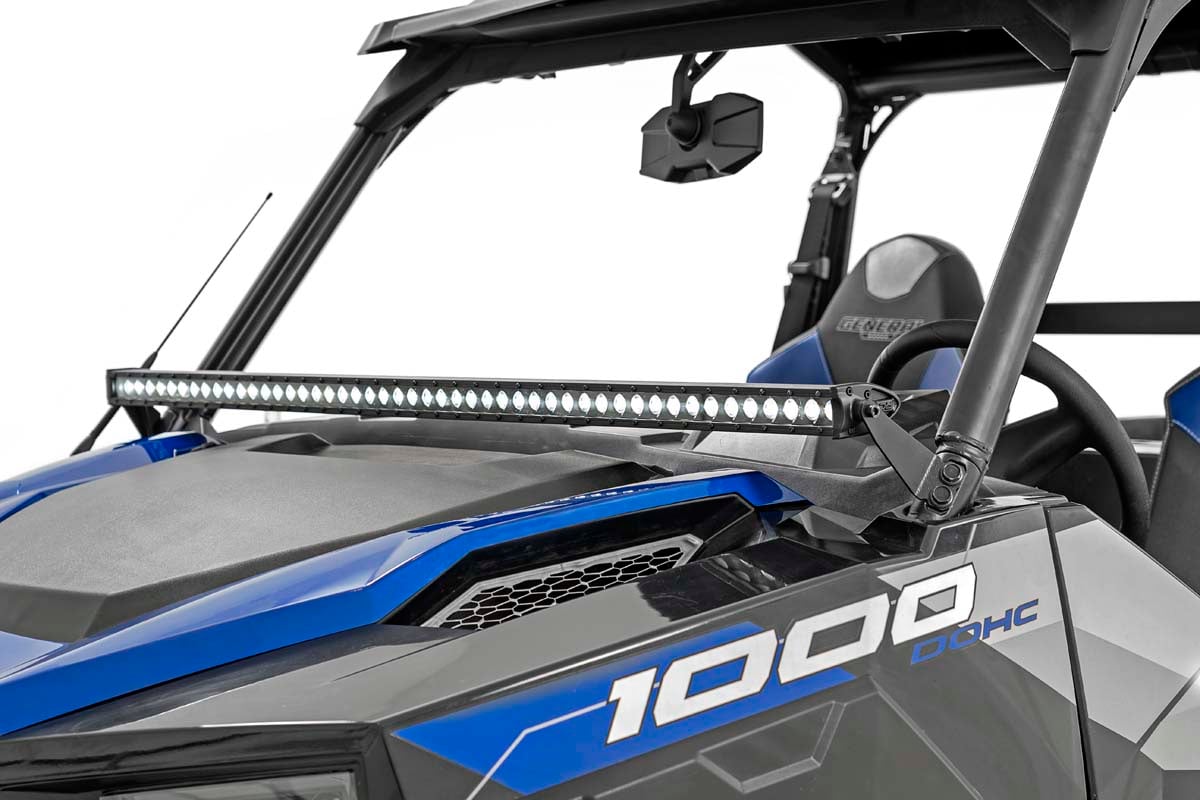 LED Light Kit | Lower Windshield | 50" Black Single Row | White DRL | Polaris General XP 4 1000 - Image 3