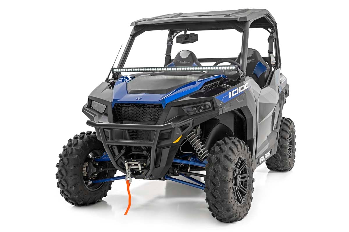 LED Light Kit | Lower Windshield | 50" Black Single Row | White DRL | Polaris General XP 4 1000 - Image 4