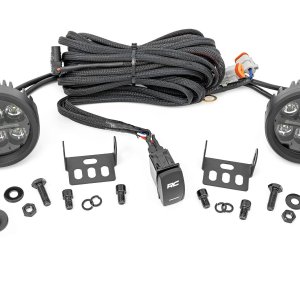 LED Light Kit | Ditch Mount | 3.5" Black Round Pair | Amber DRL | Ford Bronco (21-24)