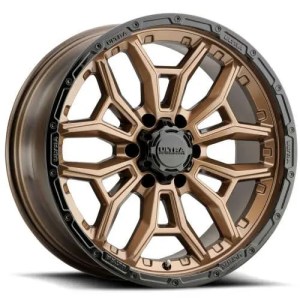 ULTRA 126BZ WARMONGER 6 17X9 BRIGHT BRONZE W/ GLOSS BLACK LIP 6-139.7 +18MM 106MM