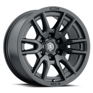 Icon Alloys Vector 6 17x8.5 Satin Black 6x139.7 0mm Offset 4.75in Backspacing