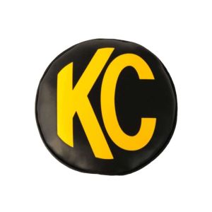 8" Light Cover - Soft Vinyl - Pair - Black / Yellow KC Logo
