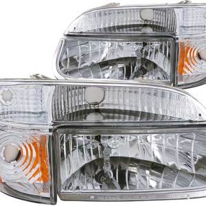 ANZO 95-01 EXPLORER HEADLIGHTS CRYSTAL WITH AMBER CORNER CHROME