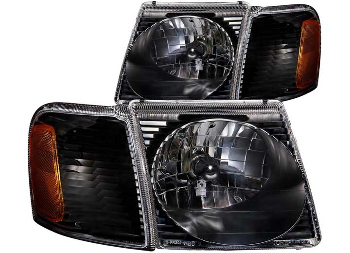 ANZO 01-05 EXPLORER SPORT TRAC HEADLIGHTS CRYSTAL BLACK