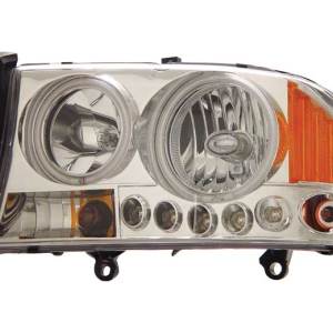 ANZO 97-04 DAKOTA/98-03 DURANGO HEADLIGHTS 1 PC. CRYSTAL CLEAR WITH AMBER REFLECT