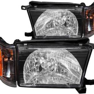 ANZO 99-02 4RUNNER HEADLIGHTS BLACK WITH AMBER REFLECTORS DRIVER/PASSENGER