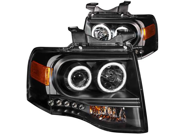 ANZO 07-14 EXPEDITION HEADLIGHTS BLACK CLEAR PROJECTOR WITH AMBER DRIVER/PASSENGER