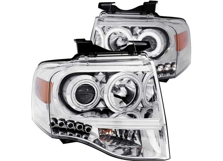 ANZO 07-14 EXPEDITION PROJECTOR HEADLIGHTS WITH CHROME HOUSING(SET OF 2)DRIVE/PASS