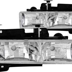 ANZO 88-98 GM C/K 1500/2500/3500/92-99 SUBURBAN/YUKON CRYSTAL CHROME W/O BULBS HEADLI DRIVE/PASS