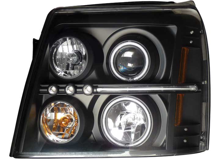 ANZO 03-06 CADILLAC ESCALADE PROJECTOR HALO BLACK CLEAR AMBER(CCFL)HEADLIGHTS DRIVE/PASS