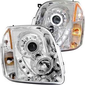 ANZO 07-14 YUKON/YUKON XL/DENALI PROJECTOR HALO CHROME CLEAR AMBER(CCFL)HEADLIGHT DRIVE/PASS