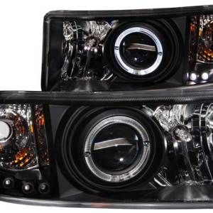 ANZO 94-01 RAM PROJECTOR W/LED HALO BLACK CLEAR HEADLIGHTS DRIVER/PASSENGER