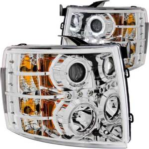 ANZO 07-13 SILVERADO 1500/07-14 SILVERADO 2500/3500 PROJECTOR CHROME CLEAR HEADLIGHTS DRIV/PASS