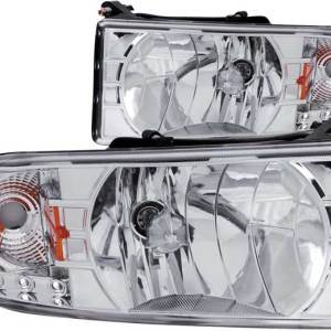 ANZO 94-01 RAM CRYSTAL CLEAR CHROME W/LED AMBER HEADLIGHTS DRIVER/PASSENGER