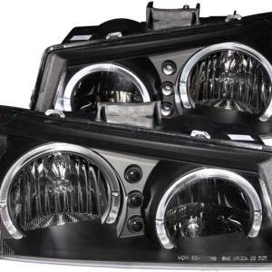 ANZO 03-06 SILVERADO CHRYSTAL CLEAR BLACK W/2 LED HALO HEADLIGHTS DRIVE/PASS