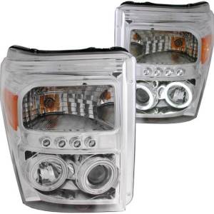 ANZO 11-15 F250/F350/F450 SD PROJECTOR W/CCFL HALOS CHROME CLEAR HEADLIGHTS DRIVE/PASS