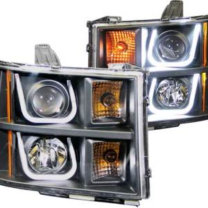 ANZO 07-13 SIERRA 1500 PROJECTOR HEADLIGHTS W/ U-BAR BLACK