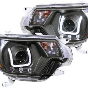 ANZO 12-15 TACOMA PROJECTOR HEADLIGHTS W/U-BAR BLACK CLEAR DRIVER/PASSENGER