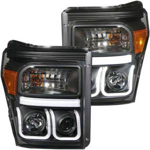 ANZO 11-15 F250/F350/F450 SD PROJECTOR HEADLIGHTS-BLACK CLEAR DRIVE/PASS