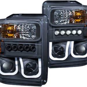 ANZO 08-10 F250/350/450 HEADLIGHT PROJECTOR W/U-BAR BLACK CLEAR DRIVER/PASSENGER