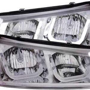 ANZO 03-06 SILVERADO 15/25/3500/AVALANCE W/O CLADDING PROJECTOR HEADLIGHTS W/U-BAR BLACK CLEAR DRIV/PASS