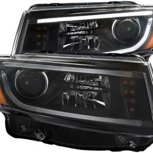 ANZO 14-15 GRAND CHEROKEE PROJECTOR HEADLIGHTS PLANK STYLE BLACK CLEAR DRIVE/PASS