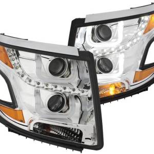 ANZO 15-16 SUBURBAN/TAHOE PROJECTOR HEADLIGHTS W/U-BAR CHROME CLEAR W/AMBER DRIVE/PASS