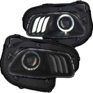 ANZO 14-16 CHEROKEE PROJECTOR HEADLIGHT BLK/CLEAR W/WHITE PLUS RED