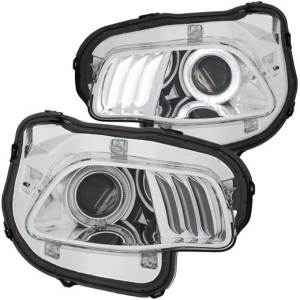 ANZO 14-16 CHEROKEE PROJECTOR HEADLIGHT CHROME/CLEAR W/WHITE PLUS RED DRIVE/PASS