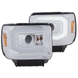 ANZO 14-17 SIERRA/DENALI 1500/15-17 SIERRA/DENALI 2500/3500HD PROJ HEADLIGHT W/ PLANK STYLE CHR W/ DRL