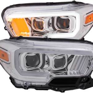 ANZO 16-C TACOMA PROJECTOR HEADLIGHTS W/ PLANK STYLE DESIGN CHROME W/ AMBER