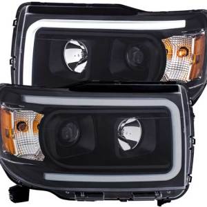 ANZO 15-19 CANYON PROJECTOR HEADLIGHTS W/PLANK STYLE DESIGN BLACK W/AMBER
