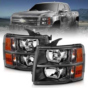ANZO 07-13 SILVERADO CRYSTAL HEADLIGHTS BLACK