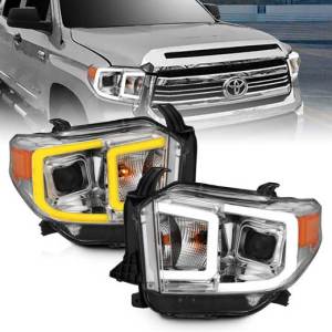 ANZO 14-17 TUNDRA PROJECTOR HEADLIGHTS W/ PLANK STYLE SWITCHBACK CHROME W/ AMBER