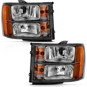 ANZO 07-13 SIERRA 1500 CRYSTAL HEADLIGHT BLACK AMBER