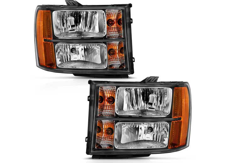 ANZO 07-13 SIERRA 1500 CRYSTAL HEADLIGHT BLACK AMBER