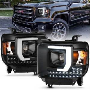 ANZO 14-15 SIERRA 1500HD/15-16 2500HD/14-16 3500 HD PROJ PLANK STYLE HL BLK W/DRL NOT