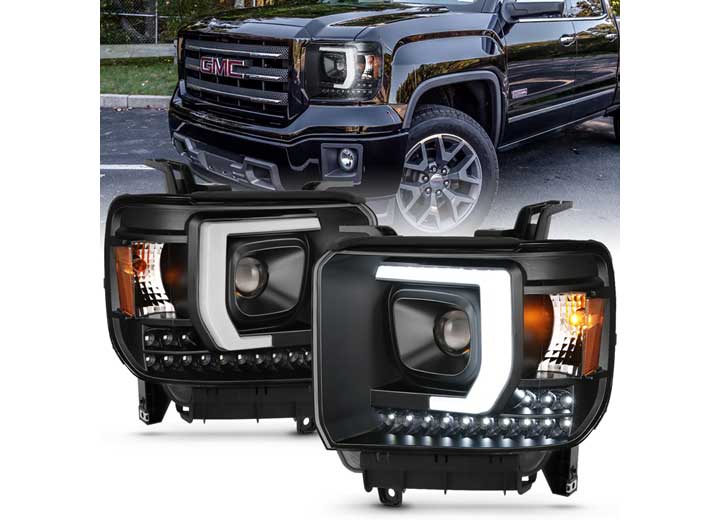 ANZO 14-15 SIERRA 1500HD/15-16 2500HD/14-16 3500 HD PROJ PLANK STYLE HL BLK W/DRL NOT