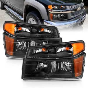 ANZO 04-06 CANYON CRYSTAL (OE REPLACEMENT) HEADLIGHT SET (4PCS) BLACK AMBER