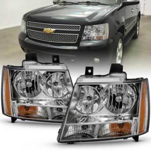 ANZO 07-14 TAHOE, SUBURBAN. AVALANCHE CRYSTAL HEADLIGHT CHROME AMBER(OE)