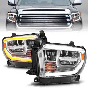 ANZO 14-17 TUNDRA SR/SR5/TRD PRO LED CRYSTAL HEADLIGHTS W/SWITCHBACK CHROME HOUSING W/DRL