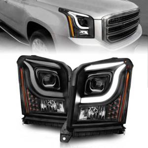 ANZO 15-17 YUKON & XL PROJECTOR HEADLIGHTS W/LIGHT BAR BALCK HOUSING