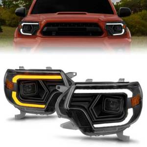 ANZO 12-15 TACOMA PROJECTOR HEADLIGHTS W/LIGHT BAR SWITCHBACK BLACK HOUSING