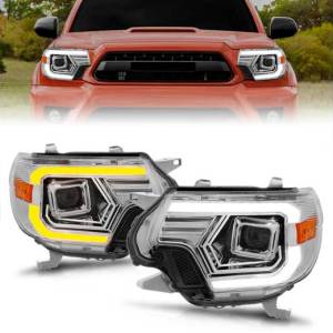 ANZO 12-15 TACOMA PROJECTOR HEADLIGHTS W/LIGHT BAR SWITCHBACK CHROME HOUSING