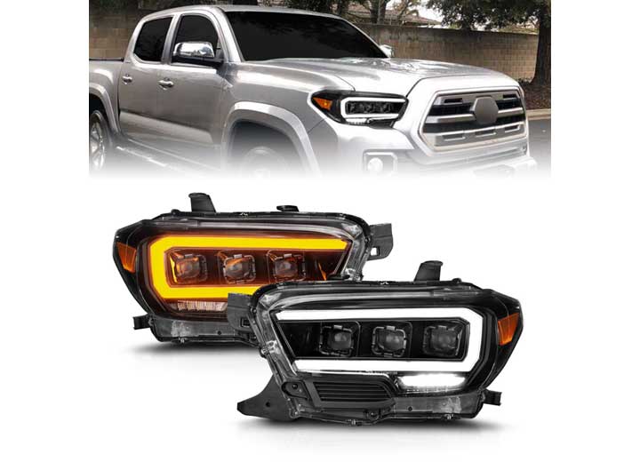 ANZO 16-23 TACOMA SR FULL LED PROJECTOR HEADLIGHTS W/LIGHT BAR BLACK HOUSING