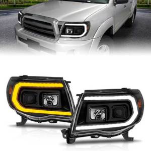 ANZO 05-11 TACOMA PROJECTOR HEADLIGHTS W/LIGHT BAR SWITCHBACK BLACK HOUSING