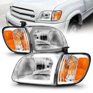 ANZO 00-04 TUNDRA CRYSTAL HEADLIGHTS W/LIGHT BAR CHROME HOUSING 2PCS