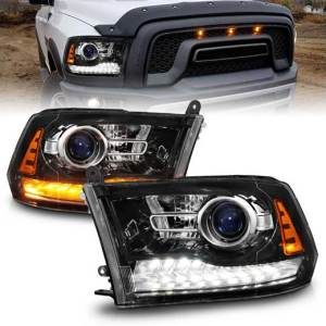 ANZO 09-19 RAM 1500/2500/3500 LED PLANK STYLE PROJECTOR HEADLIGHTS (OE STYLE) BLACK
