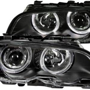 ANZO 99-01 BMW 3 SERIES E46 2DR HEADLIGHTS PROJECTOR WITH HALO BLACK DRIVE/PASS