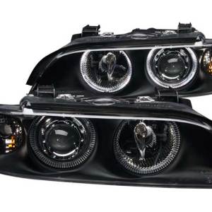 ANZO 95-01 BMW 5 SERIES HEADLIGHTS BLACK CLEAR PROJECTORS WITH HALOS DRIVE/PASS